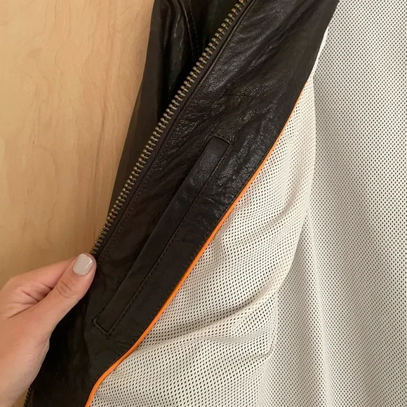 100% Genuine Lambskin Leather Moto Jacket (Men’s) by Cole Haan - Picture 5 of 9